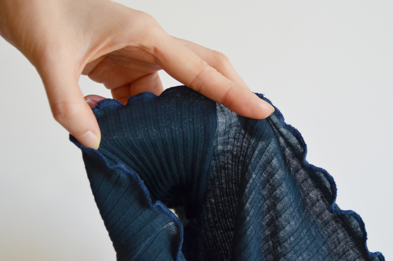 【数量限定】リブ1分丈ショーツ ネイビー<オーガニックコットン100%>