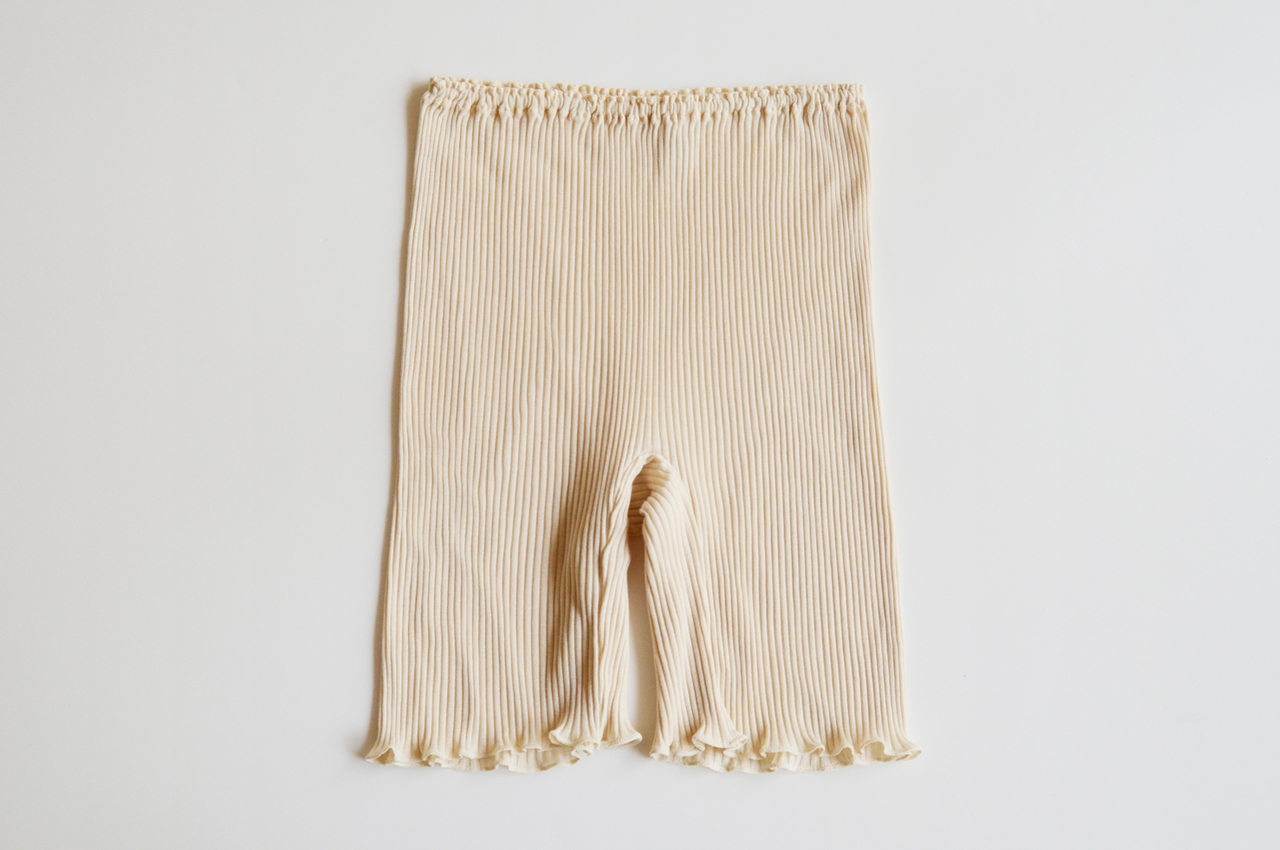 リブ3分丈ショーツ<オーガニックコットン100%>