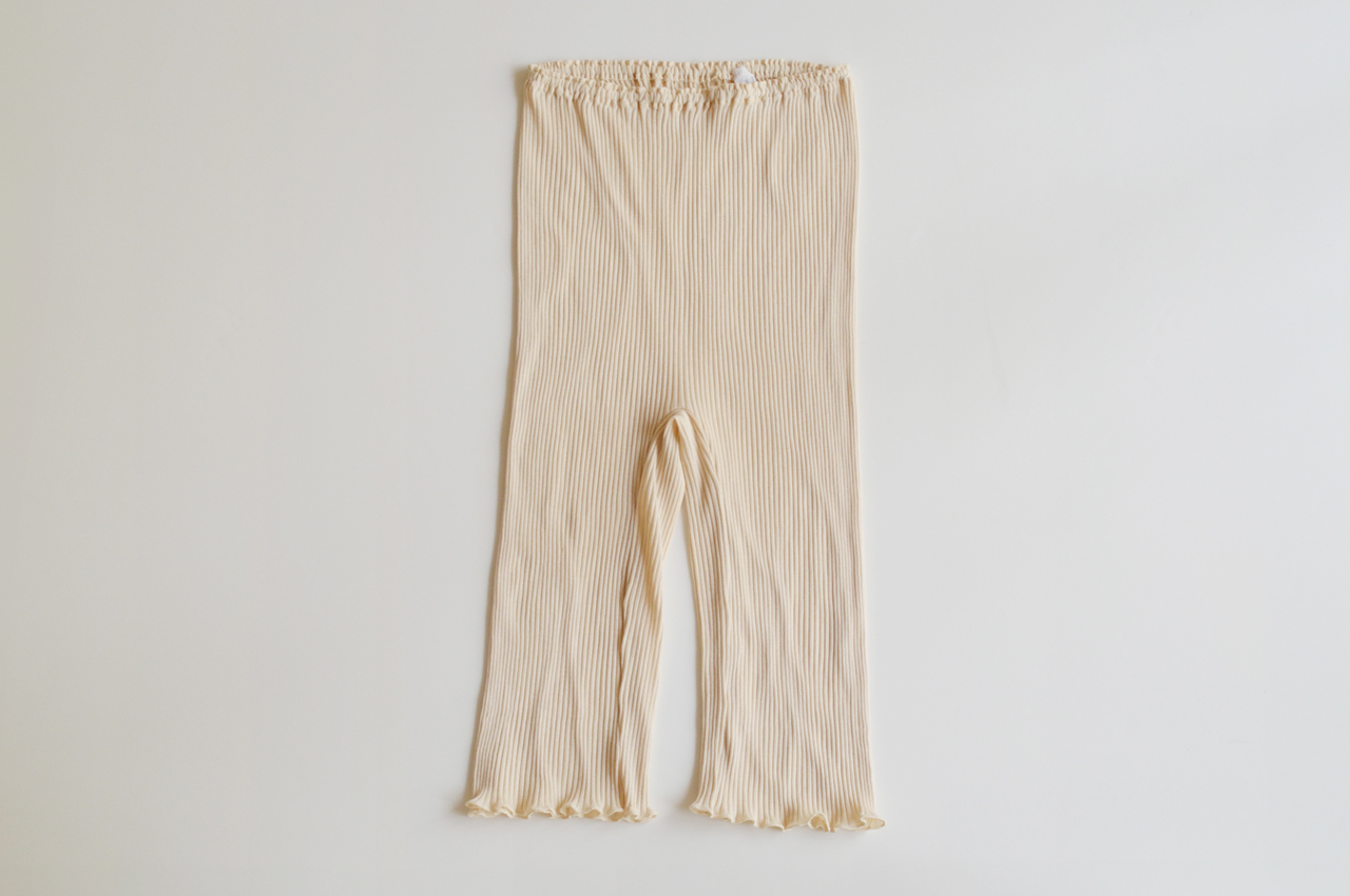 リブ5分丈パンツ<オーガニックコットン100%>