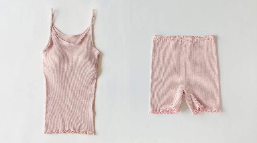 リブカップ付きキャミソール<オーガニックコットン100%>