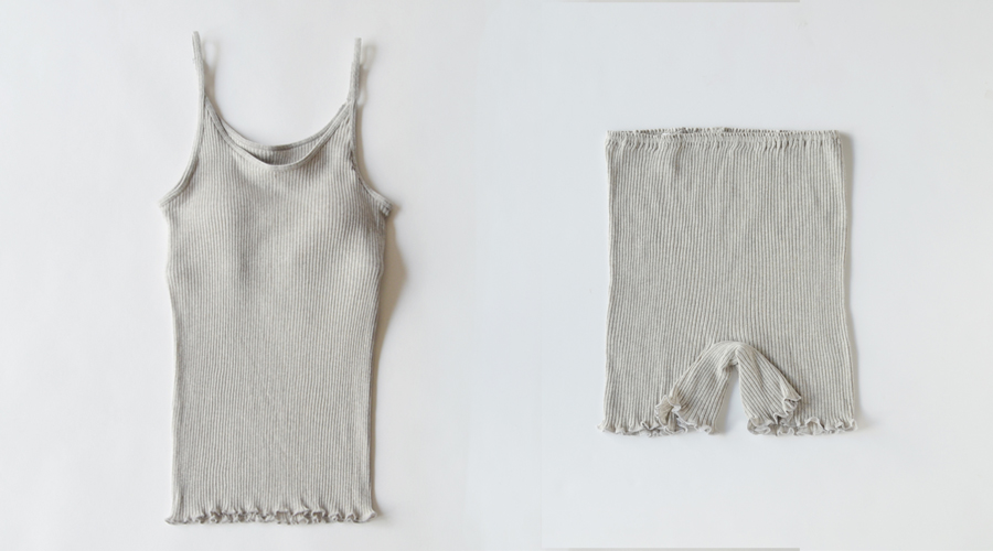 リブカップ付きキャミソール<オーガニックコットン100%>