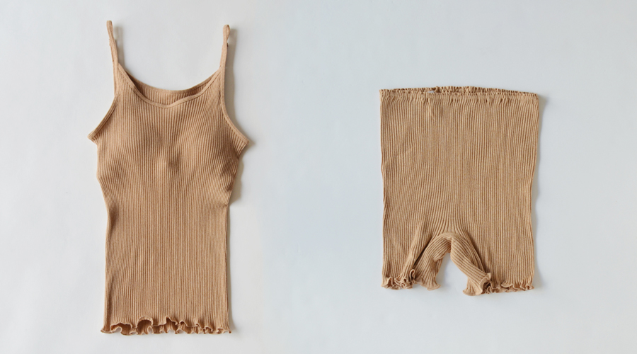 リブカップ付きキャミソール<オーガニックコットン100%>